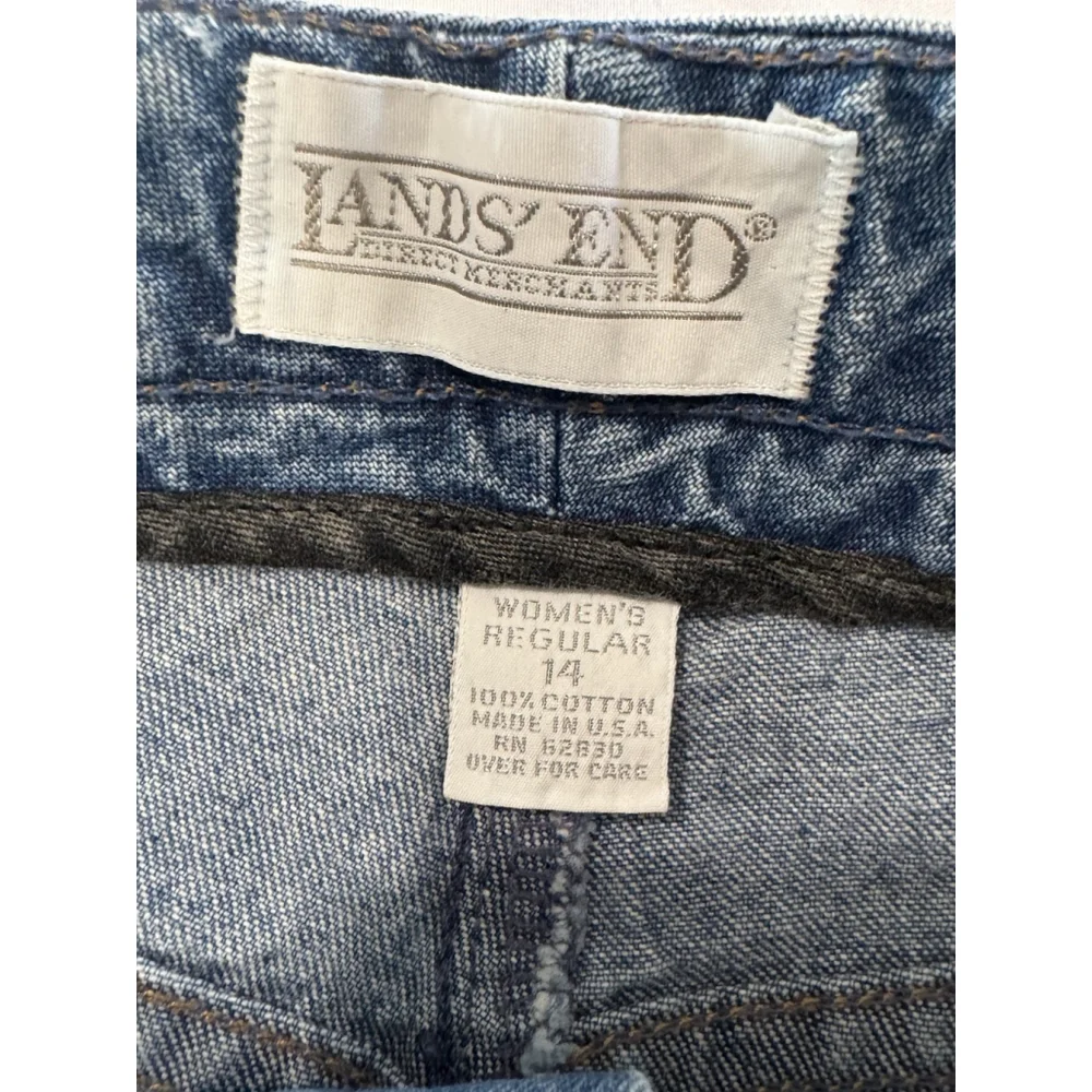 Lands End Classic Denim MIDI Skirt High Waist Vintage Style Size 14 - Picture 6 of 6